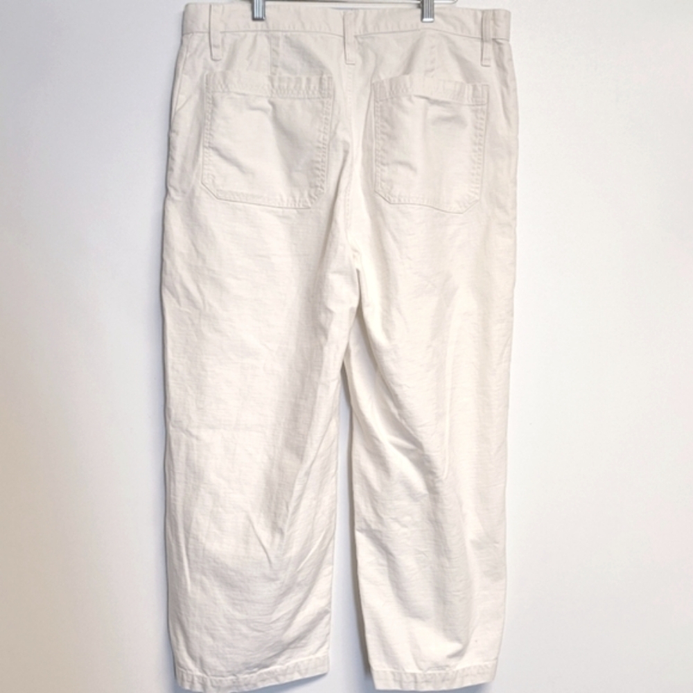 J. Crew Cream Wide-Leg Button-Fly Crop Pants 32 - Picture 5 of 7